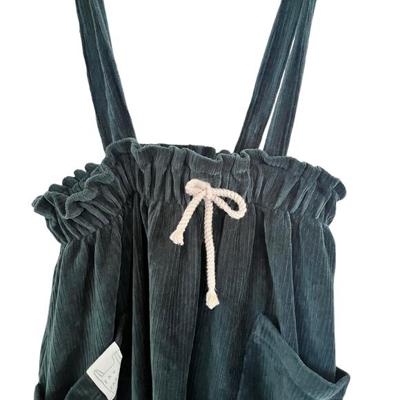 Zara girls green corduroy suspender midi skirt size 13-14 - Picture 2 of 11